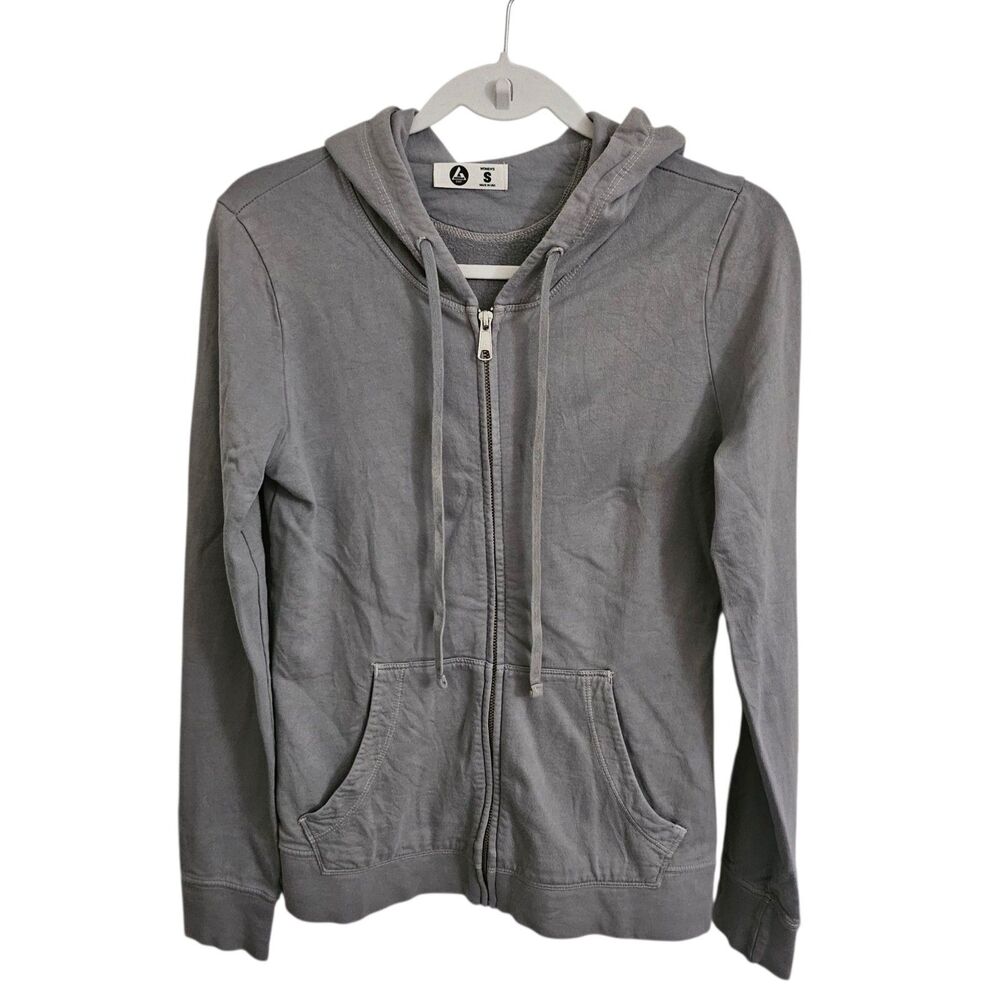 American Giant Hoodie Womens Small Gray Full Zip Made USA Supima Cotton Modal